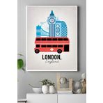Postermanya (pster16855) Londra Vintage Manzara Kanvas Tablo 2 21 x 30