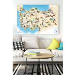 Postermanya (pster18290) Türkiye Haritası Eğitim Kanvas Tablo 3 40 x 60