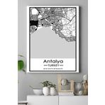 Postermanya (pster18612) Antalya Harita Dekoratif Tasarım Kanvas Tablo 40 x 50