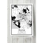 Postermanya (pster18638) Italya Roma Harita Dekoratif Tasarım Kanvas Tablo 50 x 70