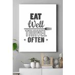 Postermanya (pster18796) Eat Well Travel Often Mutfak Kanvas Tablo 50 x 70