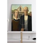 Postermanya (pster18829) American Gothic - Grant Wood Sanatsal Kanvas Tablo 21 x 30
