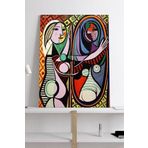 Postermanya (pster18893) Ayna Karşısındaki Kız - Pablo Picasso Sanatsal Kanvas Tablo 40 x 60