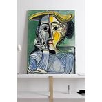 Postermanya (pster19113) Woman With Yellow Hat - Pablo Picasso Sanatsal Kanvas Tablo 40 x 60