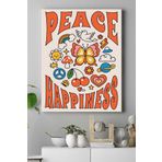 Postermanya (pster20462) Peace Happiness Psychedelic Indie Tarzı Kanvas Tablo 21 x 30