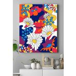 Postermanya (pster20473) Curvy Daisy, Papatya Psychedelic Indie Tarzı Kanvas Tablo 50 x 70