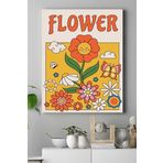 Postermanya (pster20482) Crazy Flower, Çiçek Psychedelic Indie Tarzı Kanvas Tablo 30 x 40