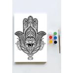 Postermanya (pster21642) Fatmanın Eli Mandala Tuval Kanvas Tablo Boyama Hobi Seti (70x100cm) (Büyük+ Boy)