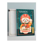 Postermanya (pster322) Ramen Cat Kedi Manga Anime Kanvas Tablo 30 x 40