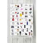 Postermanya (pster5021) Ingilizce Kıyafetler Eğitim Posteri 40x60 cm Tablo