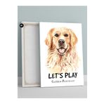 Postermanya (pster742) Golden Retriever Köpek Lets Play Hayvan Kanvas Tablo 21 x 30