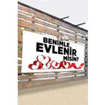 Postermanya (pster9713) Evlilik Teklifi Pankart, Benimle Evlenir Misin Branda Afiş 4
