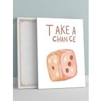 Postermanya Roll The Dice, Zarı At Motivasyon Kanvas Tablo, Tuval, Ofis, Çalışma Odası Dekorasyon