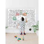 Postermanya Şirin Canavarlar Monsters Eğitici Dev Boyama Kağıdı, Çocuklar Için Aktivite Boyama Rulosu (90X130CM)