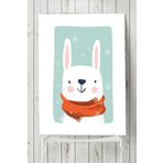 Postermanya Tavşan Kış Çocuk Odası 70x100 cm Poster