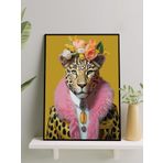 Postermanya The Leopard Queen, Leopar Kraliçesi Pop Art Çerçeveli Tablo - Çerçeveli Poster