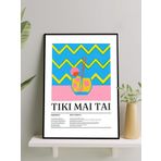 Postermanya Tiki Mai Tai Kokteyl Tarifi Pop Art Mutfak Çerçeveli Tablo - Çerçeveli Poster