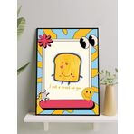 Postermanya Toast & Romance, Aşık Tost Aşk Pop Art Çerçeveli Tablo - Çerçeveli Poster