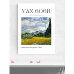 Postermanya Van Gogh Wheat Cypresses, Selvi Ağaçlı Buğday Tarlası Sanatsal Poster, Afiş, Dekoratif Duvar Poster