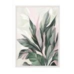 Postifull Acrylic Plant Çerçeveli Tablo, Beyaz Çerçeve Ve Poster, Dikey Duvar Tablosu Comfort Serisi No:108537;30 X 40 Beyaz Çerçeveli