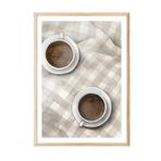 Postifull Ahşap Çerçeveli Tablo, Poster Ve Çerçeve Seti, Cups Of Coffee Comfort Serisi No:108581;30 X 40 Ahşap Çerçeveli