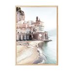 Postifull Amalfi Coast Çerçeveli Tablo, Ahşap Çerçeve Ve Poster, Dikey Duvar Tablosu Comfort Serisi No:108447;10 X 15 Ahşap Çerçeveli