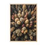 Postifull Autumn Forest Çerçeveli Tablo, Ahşap Çerçeve Ve Poster, Dikey Duvar Tablosu Comfort Serisi No:108293;50 X 70 Ahşap Çerçeveli