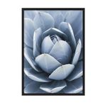 Postifull Blue Cactus Çerçeveli Tablo, Siyah Çerçeve Ve Poster, Dikey Duvar Tablosu Comfort Serisi No:108376;10 X 15 Siyah Çerçeveli
