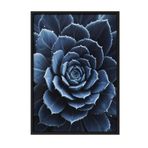 Postifull Blue Flower Cactus Çerçeveli Tablo, Siyah Çerçeve Ve Poster, Duvar Tablosu Comfort Serisi No:108372;10 X 15 Siyah Çerçeveli