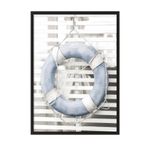 Postifull Blue Lifebuoy Çerçeveli Tablo, Siyah Çerçeve Ve Poster, Dikey Duvar Tablosu Comfort Serisi No:108437;10 X 15 Siyah Çerçeveli