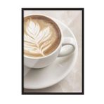 Postifull Caffe Latte Çerçeveli Tablo, Siyah Çerçeve Ve Poster, Dikey Duvar Tablosu Comfort Serisi No:108403;10 X 15 Siyah Çerçeveli