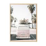 Postifull California Surf Van Çerçeveli Tablo, Ahşap Çerçeve Ve Poster, Duvar Tablosu Comfort Serisi No:108307;10 X 15 Ahşap Çerçeveli