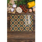 Postifull Cam Kesme Tahtası, Doğrama Tahtası, Etnik Boho Desen, Kalın Ve Temperli Kırılmaz Cam, 21 * 30Cm;21 X 30 Renkli - 20