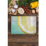 Postifull Cam Kesme Tahtası, Kalın Ve Kırılmaz Cam - Limon Temalı - 21 * 30Cm - Doğrama Tahtası, Mutfak Dekoru;21 X 30 Renkli - 28