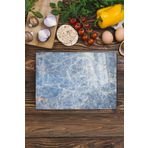 Postifull Cam Kesme Tahtası, Kalın Ve Kırılmaz Cam - Mermer Temalı - 21 * 30Cm, Doğrama Tahtası, Mutfak Dekoru;21 X 30 Mavi