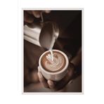 Postifull Cappuccino Art Çerçeveli Tablo, Beyaz Çerçeve Ve Poster, Duvar Tablosu Comfort Serisi No:108405;10 X 15 Beyaz Çerçeveli
