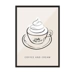 Postifull Coffee And Cream Çerçeveli Tablo, Siyah Çerçeve Ve Poster, Duvar Tablosu Comfort Serisi No:108556;10 X 15 Siyah Çerçeveli