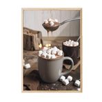 Postifull Cup Of Chocolate Çerçeveli Tablo, Ahşap Çerçeve Ve Poster, Duvar Tablosu Comfort Serisi No:108356;30 X 40 Ahşap Çerçeveli