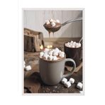 Postifull Cup Of Chocolate Çerçeveli Tablo, Beyaz Çerçeve Ve Poster, Duvar Tablosu Comfort Serisi No:108356;10 X 15 Beyaz Çerçeveli