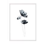 Postifull Dark Flowers Çerçeveli Tablo, Beyaz Çerçeve Ve Poster, Dikey Duvar Tablosu Comfort Serisi No:108517;10 X 15 Beyaz Çerçeveli