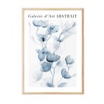 Postifull Fleurs Bleues No1 Çerçeveli Tablo, Ahşap Çerçeve Ve Poster, Duvar Tablosu Comfort Serisi No:108540;50 X 70 Ahşap Çerçeveli