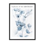 Postifull Fleurs Bleues No1 Çerçeveli Tablo, Siyah Çerçeve Ve Poster, Duvar Tablosu Comfort Serisi No:108540;30 X 40 Siyah Çerçeveli
