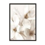 Postifull Flowering Magnolia Çerçeveli Tablo, Siyah Çerçeve Ve Poster, Duvar Tablosu Comfort Serisi No:108416;30 X 40 Siyah Çerçeveli