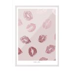 Postifull Glossy Lips Çerçeveli Tablo, Beyaz Çerçeve Ve Poster, Dikey Duvar Tablosu Comfort Serisi No:108382;10 X 15 Beyaz Çerçeveli