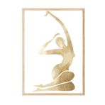 Postifull Gold Figure Çerçeveli Tablo, Ahşap Çerçeve Ve Poster, Dikey Duvar Tablosu Comfort Serisi No:108450;30 X 40 Ahşap Çerçeveli