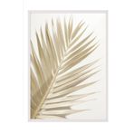 Postifull Gold Palm Çerçeveli Tablo, Beyaz Çerçeve Ve Poster, Dikey Duvar Tablosu Comfort Serisi No:108378;10 X 15 Beyaz Çerçeveli