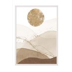 Postifull Golden Sun Çerçeveli Tablo, Beyaz Çerçeve Ve Poster, Dikey Duvar Tablosu Comfort Serisi No:108336;10 X 15 Beyaz Çerçeveli