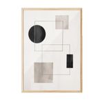 Postifull Graphic Shapes No6 Çerçeveli Tablo, Ahşap Çerçeve Ve Poster, Duvar Tablosu Comfort Serisi No:108458;30 X 40 Ahşap Çerçeveli