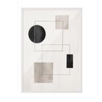 Postifull Graphic Shapes No6 Çerçeveli Tablo, Beyaz Çerçeve Ve Poster, Duvar Tablosu Comfort Serisi No:108458;15 X 21 Beyaz Çerçeveli