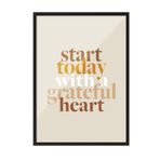 Postifull Grateful Heart Çerçeveli Tablo, Siyah Çerçeve Ve Poster, Duvar Tablosu Comfort Serisi No:108530;10 X 15 Siyah Çerçeveli